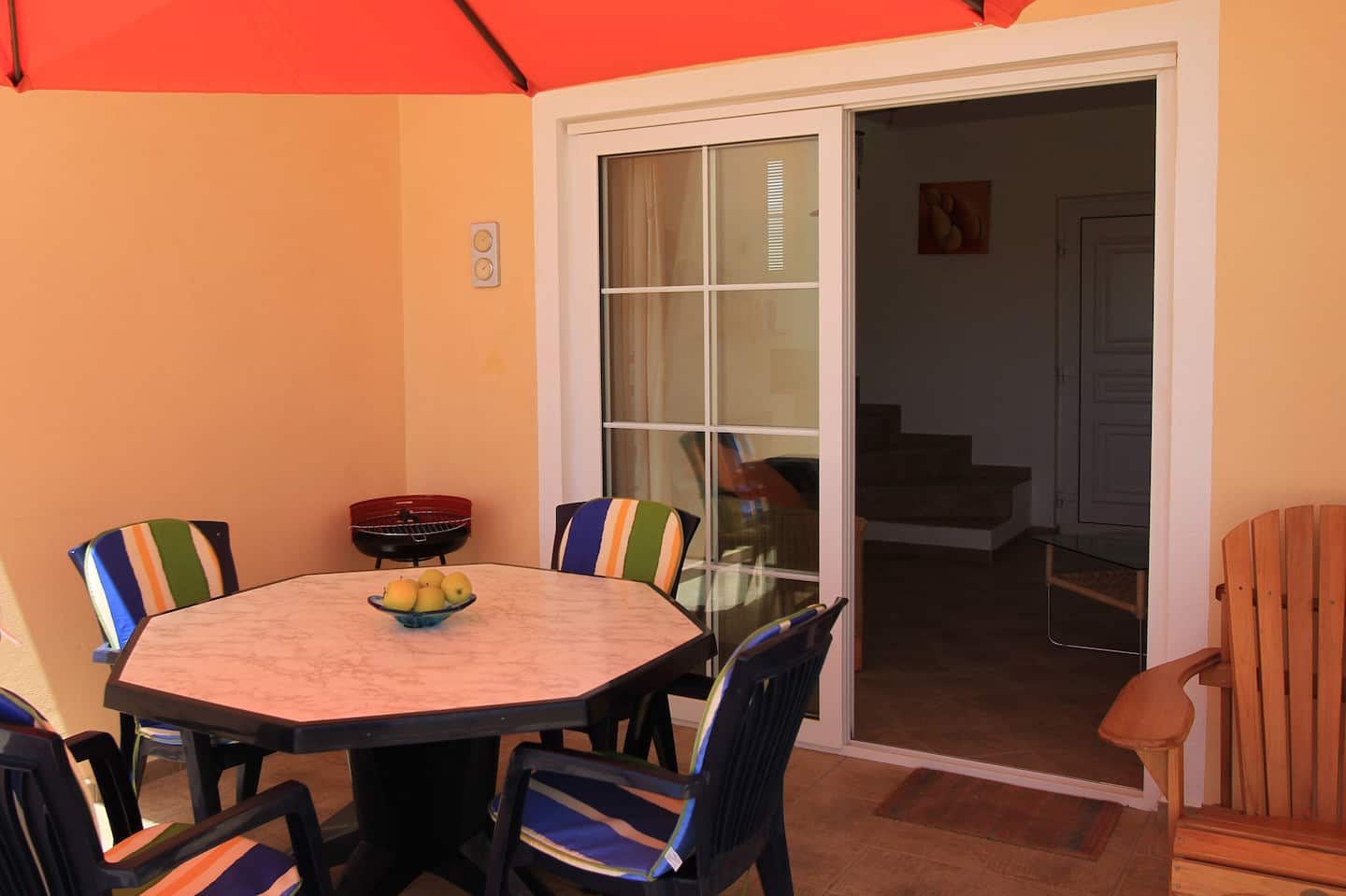Covered outdoor dining area